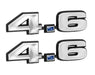Ford Mustang 4.6 281 Engine Emblems Chrome & Blue 4.75" x 1.25" - Pair