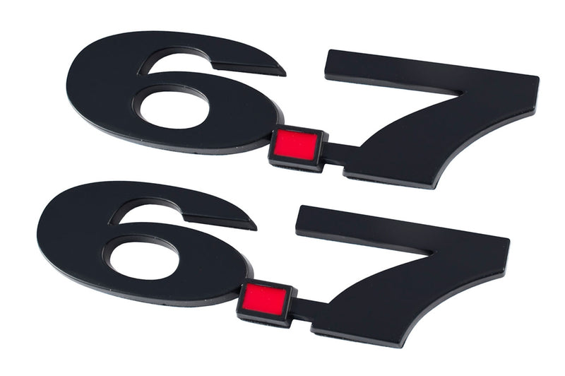 Ford Superduty Powerstroke Truck Black 6.7 6.7L Liter 6" Fender Emblems - Pair