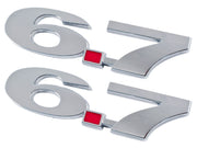 Ford Superduty Powerstroke Truck Chrome 6.7 6.7L Liter 6" Fender Emblems - Pair
