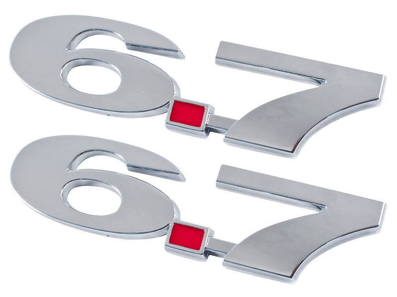 Ford Superduty Powerstroke Truck Chrome 6.7 6.7L Liter 6" Fender Emblems - Pair