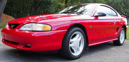 1994-1995 Mustang GT Chrome & Black Fender Side Emblems Badges Pair LH RH