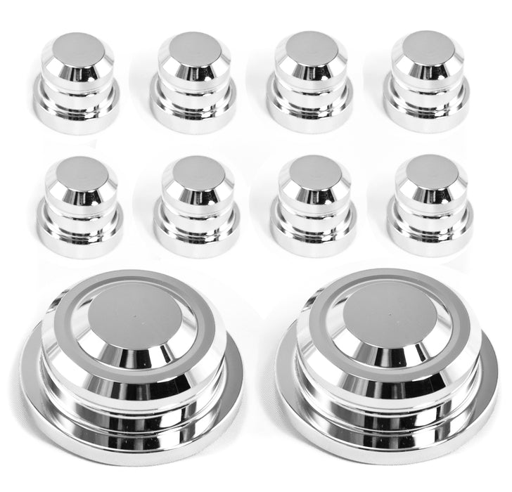 2005-2010 Mustang GT V6 Chrome Engine Strut Tower Caps Covers and Nuts 10pc Set
