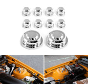 2005-2010 Mustang GT V6 Chrome Engine Strut Tower Caps Covers and Nuts 10pc Set