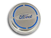 2015-2017 Mustang 4pc Engine Fluid Cap Cover Set - Blue Carbon Fiber Inlay