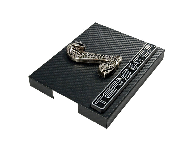 1998-2004 Mustang Carbon Fiber Engine Fuse Box Cover w Cobra & Terminator Emblem