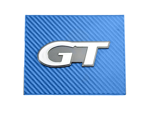 1998-2004 Mustang Blue Carbon Fiber Stainless Engine Fuse Box Cover w/ GT Emblem