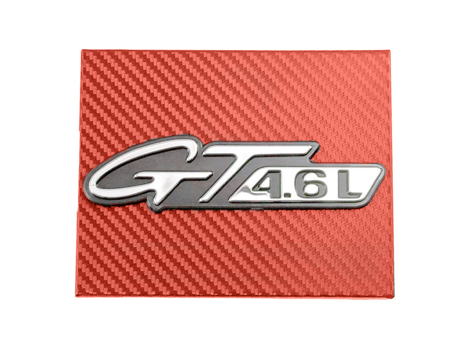 1998-2004 Mustang Red Carbon Fiber Engine Fuse Box Cover w/ GT 4.6L Emblem
