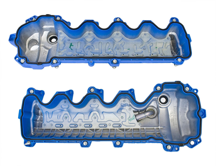 2005-2010 Mustang GT 4.6 3V Ford Racing Etched Blue Cam Valve Covers - Pair