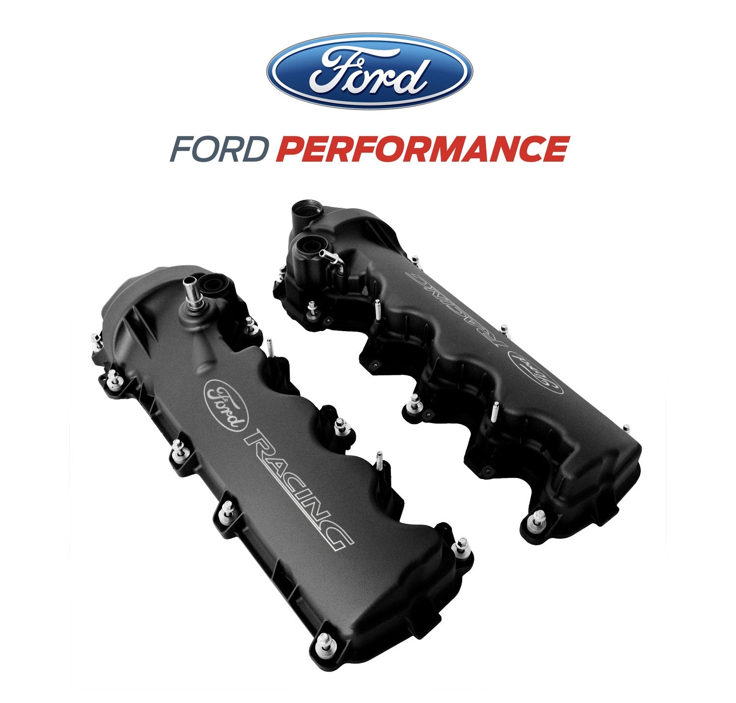 2005-2010 Ford Mustang GT 4.6 3V Black Ford Racing Cam Valve Covers Pa ...
