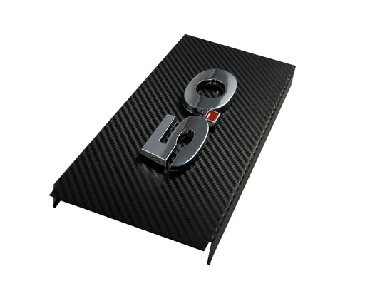 2011-2014 Mustang GT Carbon Fiber Engine Fuse Box Cover w/ Chrome 5.0 Emblem