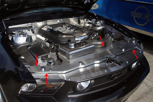 2011-2012 Ford Mustang GT Perforated Brushed Stainless Steel Radiator Cover