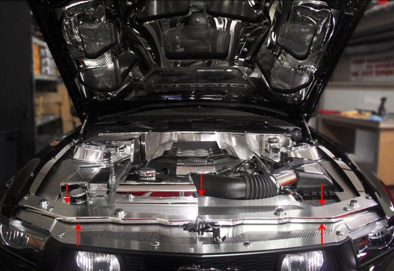 2011-2012 Ford Mustang GT Perforated Brushed Stainless Steel Radiator Cover