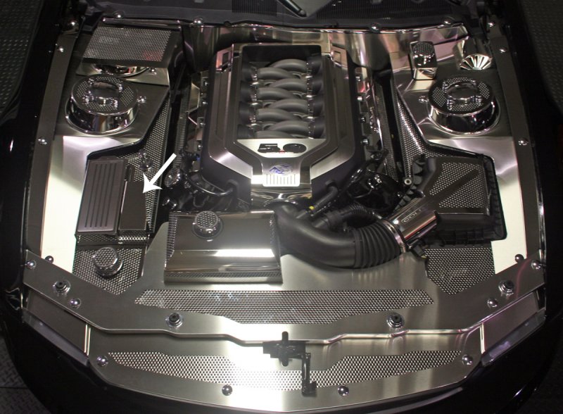 2011-2014 Mustang GT Perforated Polished Stainless Steel BCM Cover