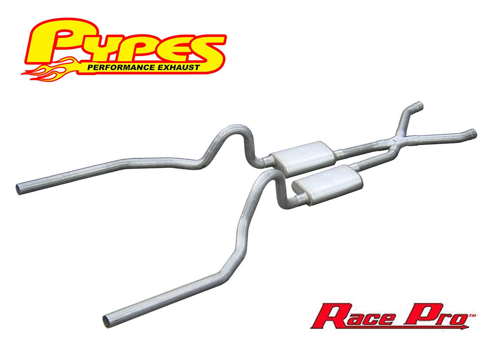 1965-1970 Mustang 289 302 351W Pypes 2.5" Exhaust System Kit w/ Mufflers X-Pipe