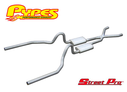 1965-1970 Mustang 289 302 351W Pypes 2.5" Exhaust System Kit w/ Mufflers X-Pipe