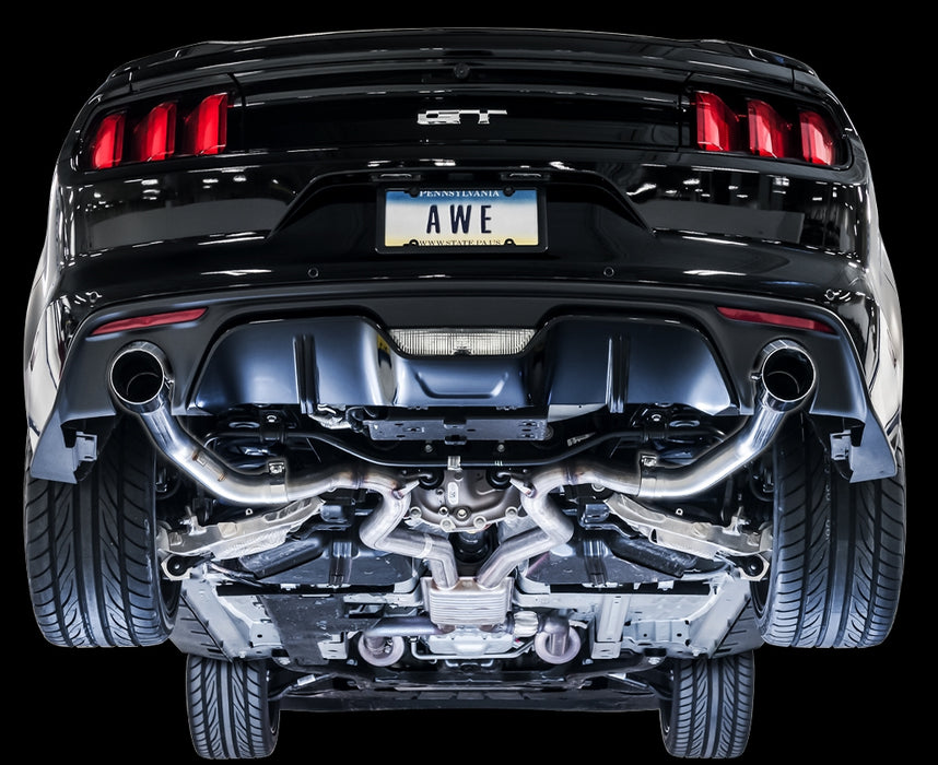 2015-2017 Mustang GT AWE 2.5" Track Exhaust System Kit Chrome Tips 3020-32026