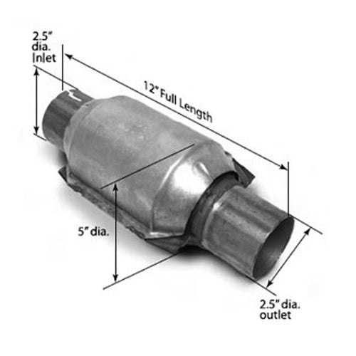 1996-2010 Ford Mustang SLP 2.5" High Flow Catalytic Converters Ceramic Substrate