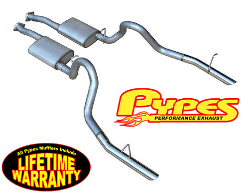 1986-1993 Mustang LX 5.0 2.5" PYPES Cat-Back Exhaust System w/ Violator Mufflers