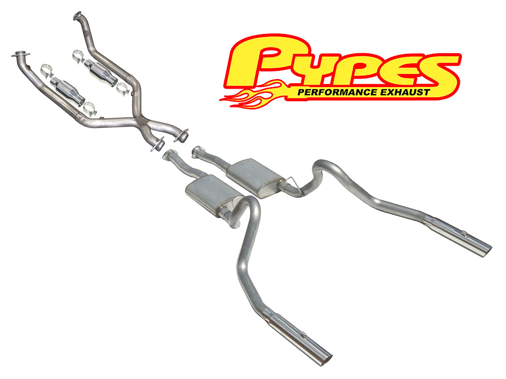 1998-2004 Mustang V6 3.8 2.5" PYPES Full Exhaust System w/ Catted X-Pipe 3" Tips