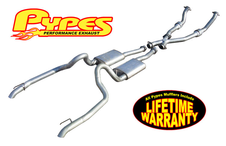 1998-2004 Mustang V6 3.8 Pypes SFM53 True Dual Exhaust System w/ Catted X-Pipe