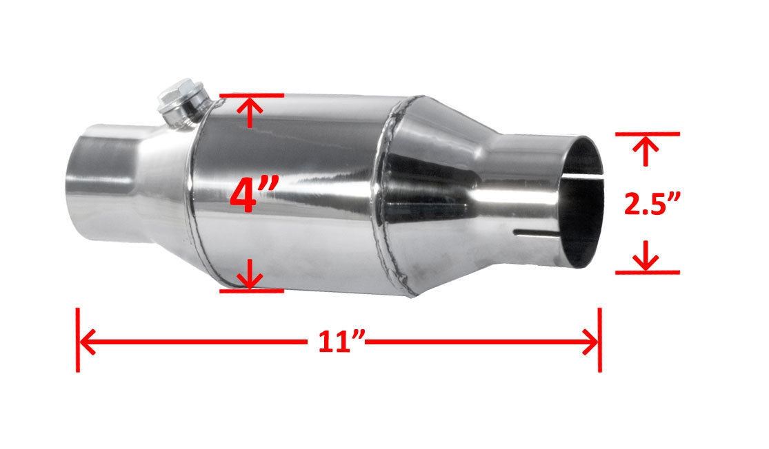 Pypes CVM11K 2.5" Exhaust High Flow Cats Catalytic Converters Metallic Substrate