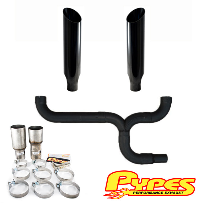 Ford 6.7L Super Duty Power Stroke Diesel 8" Miter Cut Pypes Dual Stack Kit Black