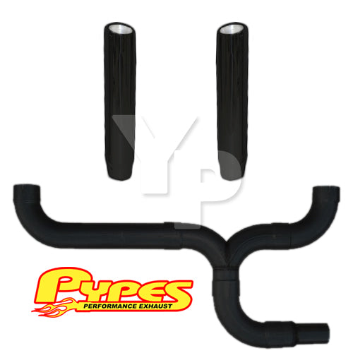 6" Slant Black Double Stack Stainless Pypes Exhaust Kit Chevy 2500 3500 Diesel