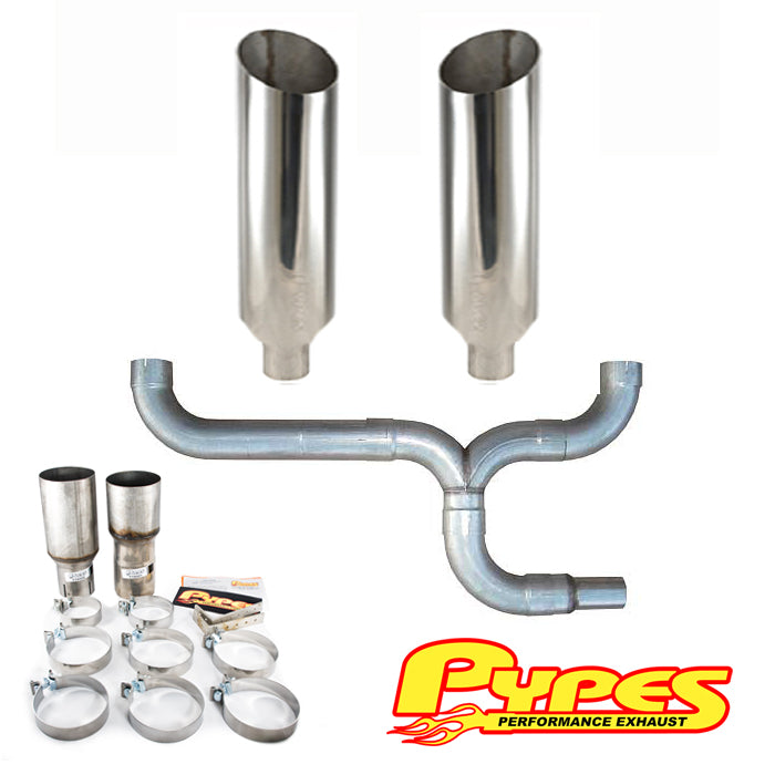 Dodge 5.9L 2500 3500 Diesel 10" Miter Cut Pypes Stainless Dual Exhaust Stack Kit