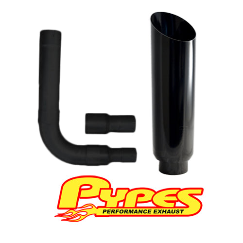 Chevy 6.6L 2500 3500 HD Diesel 10" Miter Cut PYPES Black Stainless Stack Exhaust