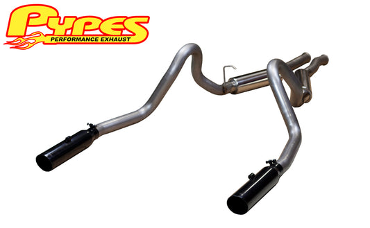 1994-1995 Mustang GT Pype Bomb Stainless Cat Back 3.5" Resonated Black Tips