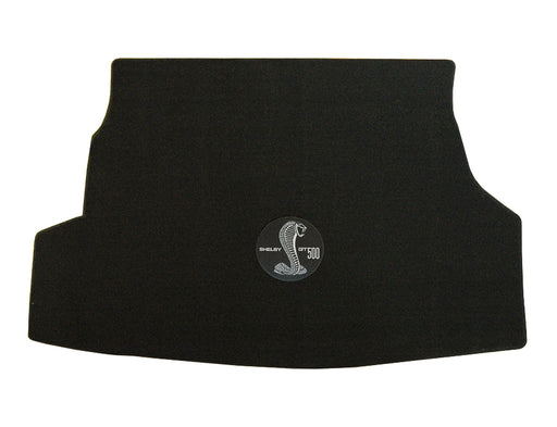 2008-2009 GT-500 Convertible Black Trunk Mat WITHOUT Shaker - Shelby Cobra Logo