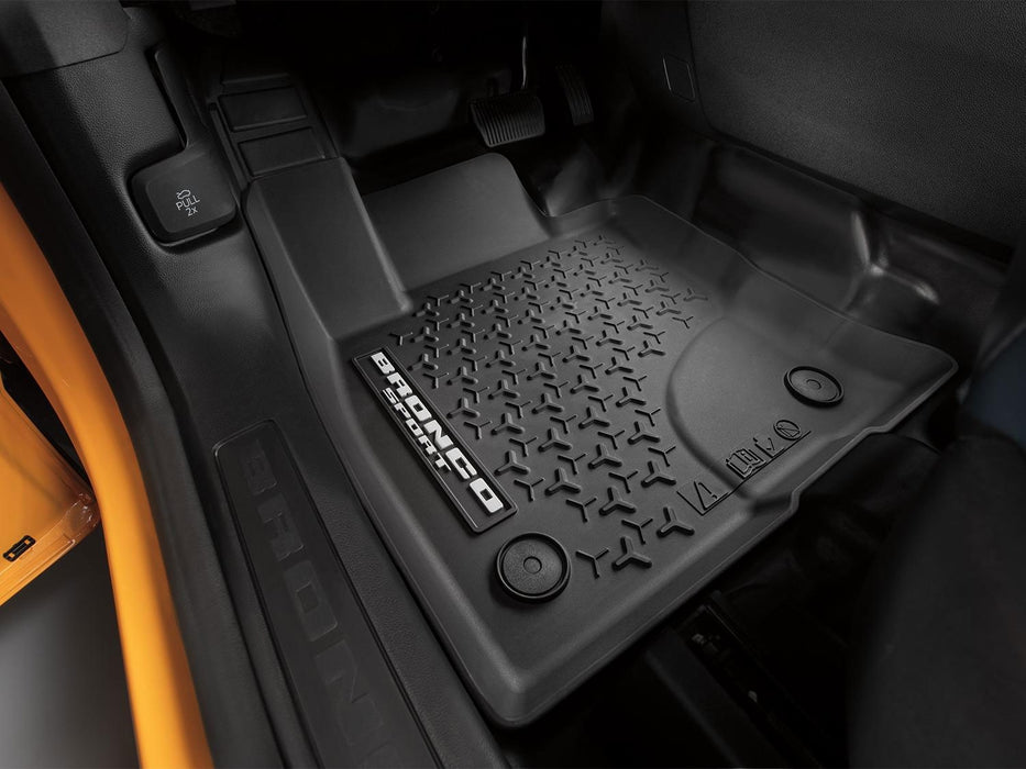 2021-2023 Ford Bronco Sport OEM Front & Rear Black Rubber Floor Mat Liners