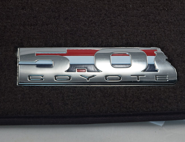 2011-2014 Ford F-150 Charcoal Black Front Floor Mats w/ Chrome 5.0 Coyote Emblem