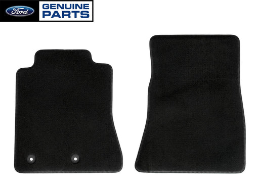 2015-2023 Mustang Genuine Ford 2pc Front Floor Mats Black w/ Silver Stitching