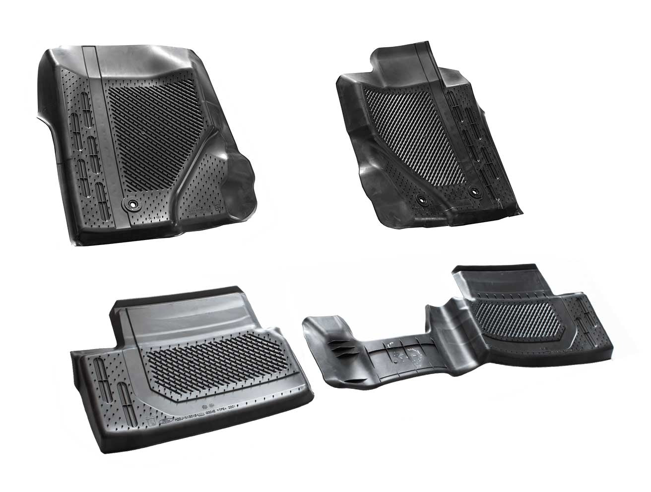 2021-2024 Bronco 4-Door OEM Front, Rear & Cargo 5pc Rubber Floor Mat L