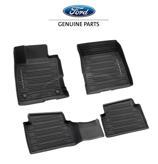 2022 Ford Maverick 2.0L OEM 4pc Rubber Front & Rear Floor Mat Tray Liners Black