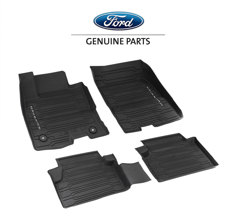 2022 Ford Maverick 2.5 Hybrid OEM 4pc Rubber Front & Rear Floor Mat Liners Black