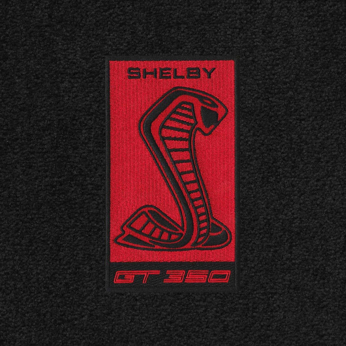 2015-2023 Shelby GT350 4pc Black Front & Rear Floor Mats Set w/ Red Logo