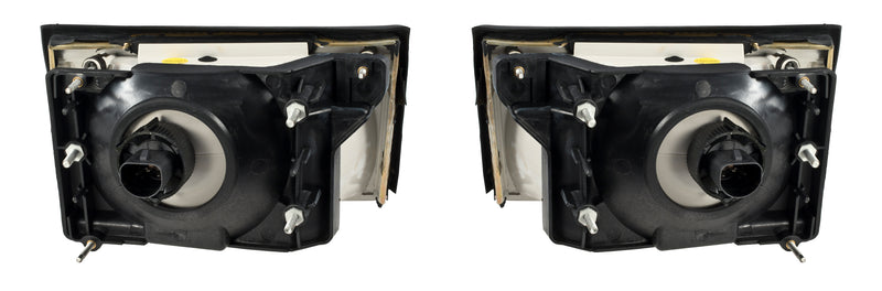 1987-1993 Mustang Stock Complete Headlights Pair SAE/DOT Adjusters Seals Bulbs