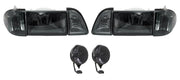 1987-1993 Ford Mustang GT Euro Smoked Headlights w/ Amber Sides & Fog Lights