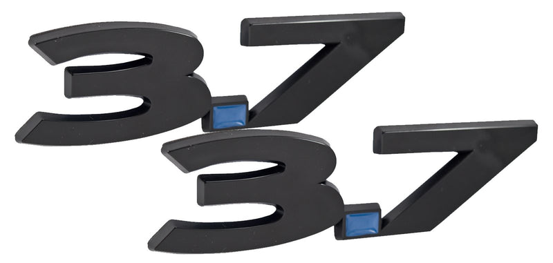 2011-2017 Ford Mustang V6 3.7L Black Fender Emblems w/ Blue Dot - Pair LH & RH