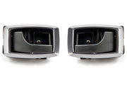 1979-1993 Mustang Inside Inner Black Door Handles & Chrome Bezels w/ Screws