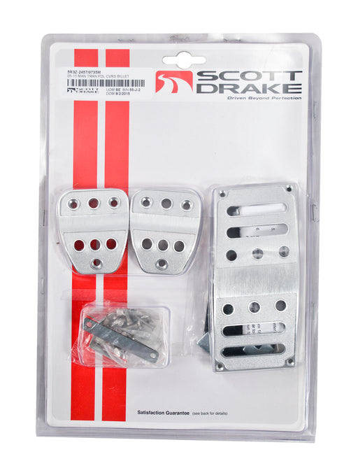 2005-2022 Mustang Manual Billet Aluminum Gas, Brake, & Clutch Pedal Cover Set