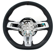2015-2017 Mustang Shelby GT350 Silver Stitched Leather Steering Wheel Kit