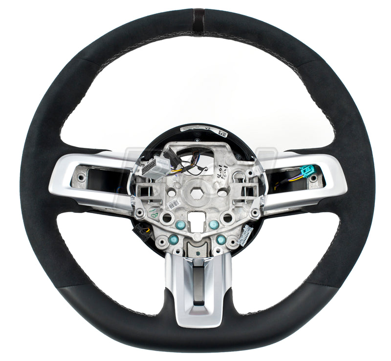 2015-2017 Mustang Shelby GT350 Silver Stitched Leather Steering Wheel Kit