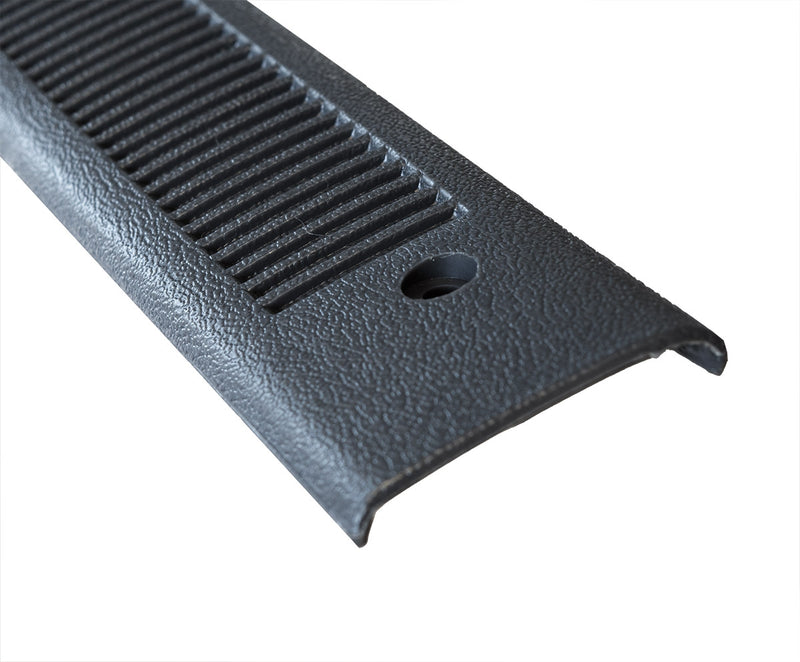 1979-1986 Mustang Bottom Door Sill Step Plates Charcoal Grey Pair LH RH w Screws
