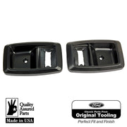 1979-1993 Mustang Black Inside Interior Door Handle Trim Bezels Ford Tooling
