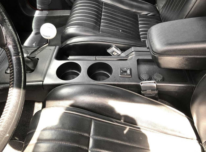 1987-1993 Ford Mustang Interior Center Console w/ Cup Holders & USB - Black