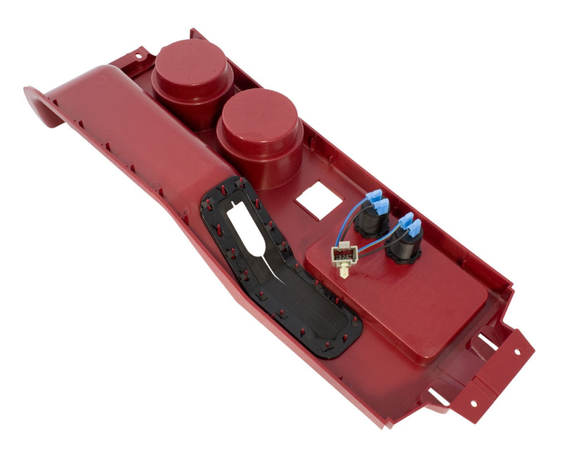 1987-1993 Ford Mustang Center Console w/ Cup Holders & USB Charger - Scarlet Red