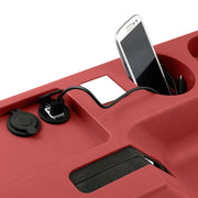 1987-1993 Ford Mustang Center Console w/ Cup Holders & USB Charger - Scarlet Red